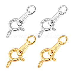 4Pcs 2 Colors 925 Sterling Silver Spring Ring Clasps&nbsp;STER-PH0001-98