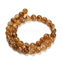 Heated Natural Citrine Beads Strands&nbsp;G-L642-B17-10mm
