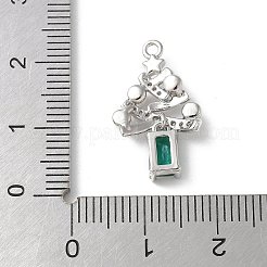 Brass Micro Pave Cubic Zirconia Pendants&nbsp;KK-P290-49P