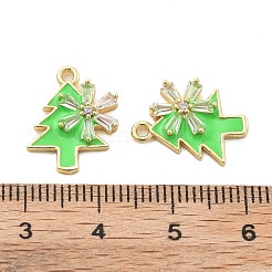 Christmas Theme Brass Micro Pave Cubic Zirconia Pendants&nbsp;KK-L228-30B-G