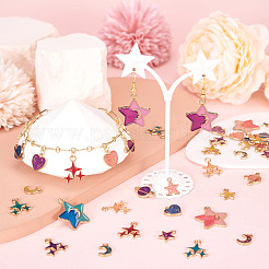 48Pcs 24 Styles Alloy Enamel Pendants&nbsp;ENAM-TA0003-16