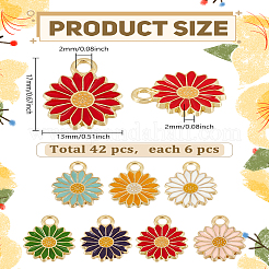 42Pcs 7 Colors Alloy Enamel Pendants&nbsp;FIND-LP0004-10