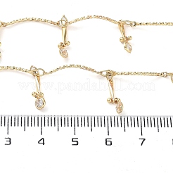 Handmade Brass Curved Bar Link Chains&nbsp;KK-F871-61G