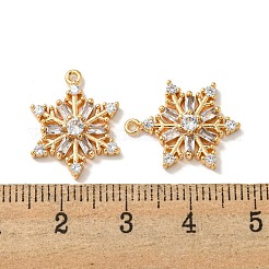 Brass Micro Pave Clear Cubic Zirconia Pendants&nbsp;KK-K378-17G