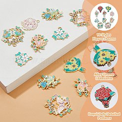 20Pcs 10 Styles Alloy Enamel Pendants&nbsp;FIND-HS0001-95A