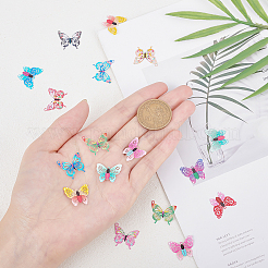 48Pcs 12 Colors Printed Brass Pendants&nbsp;KKC-CA0001-04