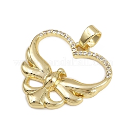 Brass Micro Pave Cubic Zirconia Pendants&nbsp;KK-D409-35G
