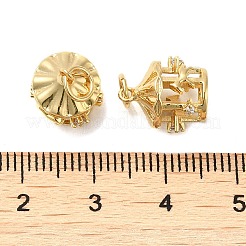Rack Plating Brass Micro Pave Clear Cubic Zirconia Pendants&nbsp;X-KK-K349-16G