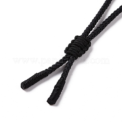 Natural Tiger Eye Triskele/Triskelion Pendant Necklace with Nylon Cord for Women&nbsp;NJEW-E091-01C
