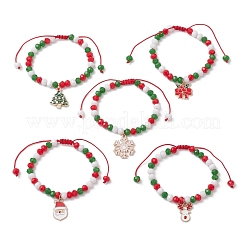 Christmas Theme Alloy Enamel Charm Bracelets&nbsp;BJEW-JB12411