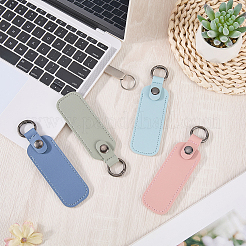 4Pcs Small Thumb Flashes Drives Storage Keychain PU Leather USB Flash Drive Holder Case&nbsp;AJEW-CL0002-61A