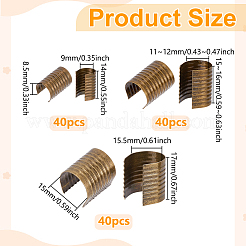 120Pcs 3 Styles Iron Fold Over Crimp Head Clips without Loop&nbsp;IFIN-PH0002-41