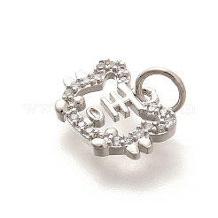 Rack Plating Brass Micro Pave Cubic Zirconia Pendants&nbsp;KK-H508-28P-07