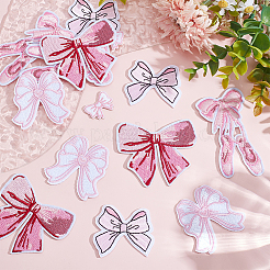 Bowknot Polyester Embroider Thread Iron on/Sew On Patches&nbsp;PATC-HY0001-63
