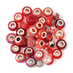 40Pcs 20 Styles Resin & Glass European Beads&nbsp;RPDL-FS0001-03