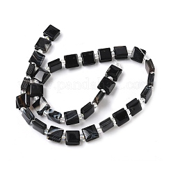 Natural Black Banded Agate/Striped Agate Beads Strands&nbsp;G-F802-B08-01