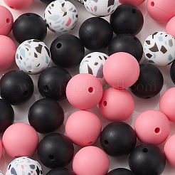 Round Food Grade Eco-Friendly Silicone Focal Beads&nbsp;SIL-YW0001-14B