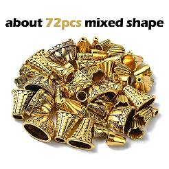 72pcs 10 style Tibetan Style Alloy Bead Cap & Cone&nbsp;TIBE-YW0001-57