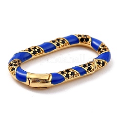 Brass Micro Pave Cubic Zirconia Spring Gate Rings&nbsp;ZIRC-I054-31G