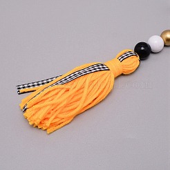 Senior Year Theme Wooden Woolen Yarn Tassels Pendant Decorations&nbsp;HJEW-TAC0013-08A