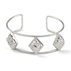 Non-Tarnish 304 Stainless Steel Wide Textured Open Cuff Bangles&nbsp;BJEW-Q348-05P-05