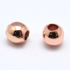 Brass Solid Round Beads&nbsp;KK-M085-26RG-NR