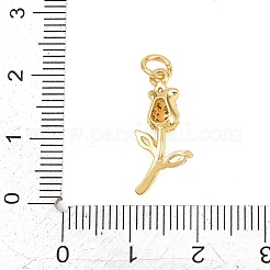 Valentine's Day Brass Micro Pave Clear Cubic Zirconia Pendants&nbsp;KK-D258-07G-01
