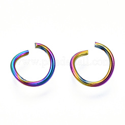 Ion Plating(IP) Rainbow Color 304 Stainless Steel Open Jump Rings&nbsp;STAS-N098-062A-01