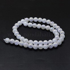 Electroplated Natural Crackle Quartz Crystal Beads Strands&nbsp;G-K285-08-12mm