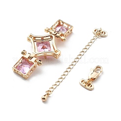 Brass & Cubic Zirconia & Glass Watch Band Clasps&nbsp;LS-KK-G523-03G-02