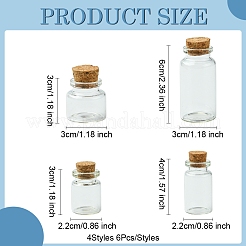 24Pcs 4 Styles Glass Bottle&nbsp;CON-FS0001-17