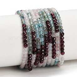 Gradient Color Natural Garnet & Quartz Crystal & Apatite Beads Strands&nbsp;GG-CBA1668-A05-3mm