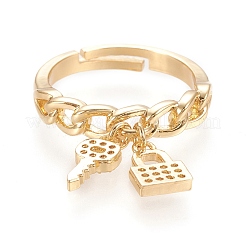 Adjustable Brass Micro Pave Clear Cubic Zirconia Finger Ring&nbsp;LS-RJEW-M133-08G