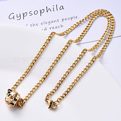 Men's PVD Vacuum Plating 304 Stainless Steel Cuban Link Chain Necklace&nbsp;NJEW-S420-002G