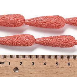 Synthetic Coral Carved Beads Strands&nbsp;CORA-C003-09A-03