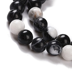 Round Natural Zebra Jasper Beads Strands&nbsp;G-R253-6mm