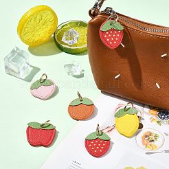 10Pcs 5 Styles Fruit Series Microfiber Leather Pendants&nbsp;FIND-CJ0005-21