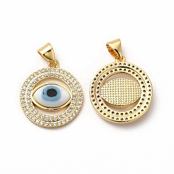 Rack Plating Real 18K Gold Plated Brass Micro Pave Clear Cubic Zirconia Pendants&nbsp;ZIRC-L102-07G-03