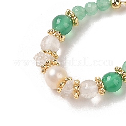 Natural Green Agate Adjustable Rings&nbsp;RJEW-C090-01G