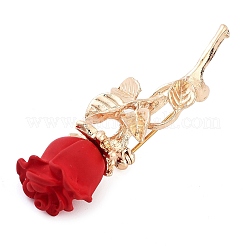 Valentine's Day Rose Flower Zinc Alloy Enamel Brooches&nbsp;JEWB-I031-05A