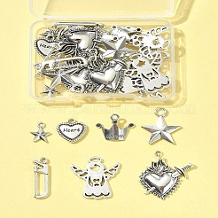 40Pcs 7 Styles Tibetan Style Alloy Pendants&nbsp;FIND-FS0004-31