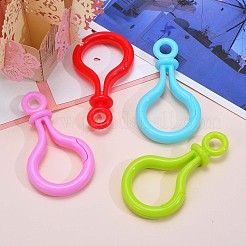 120Pcs 12 Colors Opaque Solid Color Bulb Shaped Plastic Push Gate Snap Keychain Clasp Findings&nbsp;KY-CJ0001-25