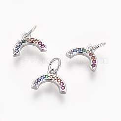 Brass Cubic Zirconia Charms&nbsp;ZIRC-E162-14P