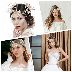 1Pc Alloy with Resin and Polyester Headpiece Cap&nbsp;AJEW-CY0001-92