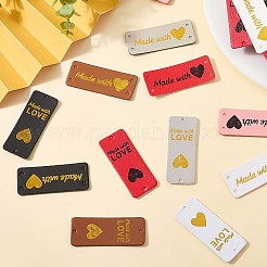 112Pcs 14 Colors Valentine's Day PU Leather Labels&nbsp;DIY-CL0002-02