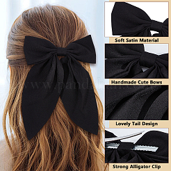 12Pcs 4 Colors Polyester & Iron Alligator Hair Clips&nbsp;PHAR-ME0001-01
