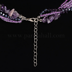 Amethyst Multi-strand Necklaces&nbsp;NJEW-L143-03