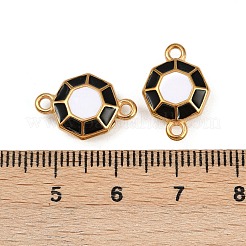 304 Stainless Steel Black and White Enamel Octagon Connector Charms&nbsp;STAS-Z140-11G