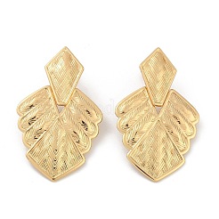 Leaf 304 Stainless Steel Dangle Stud Earrings&nbsp;EJEW-L287-076G