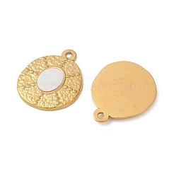 304 Stainless Steel Natural White Shell Pendants&nbsp;STAS-L288-05G-02
